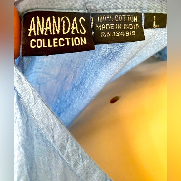 Blue Embroidered Bell-Sleeve Tunic - Picture 5 of 6